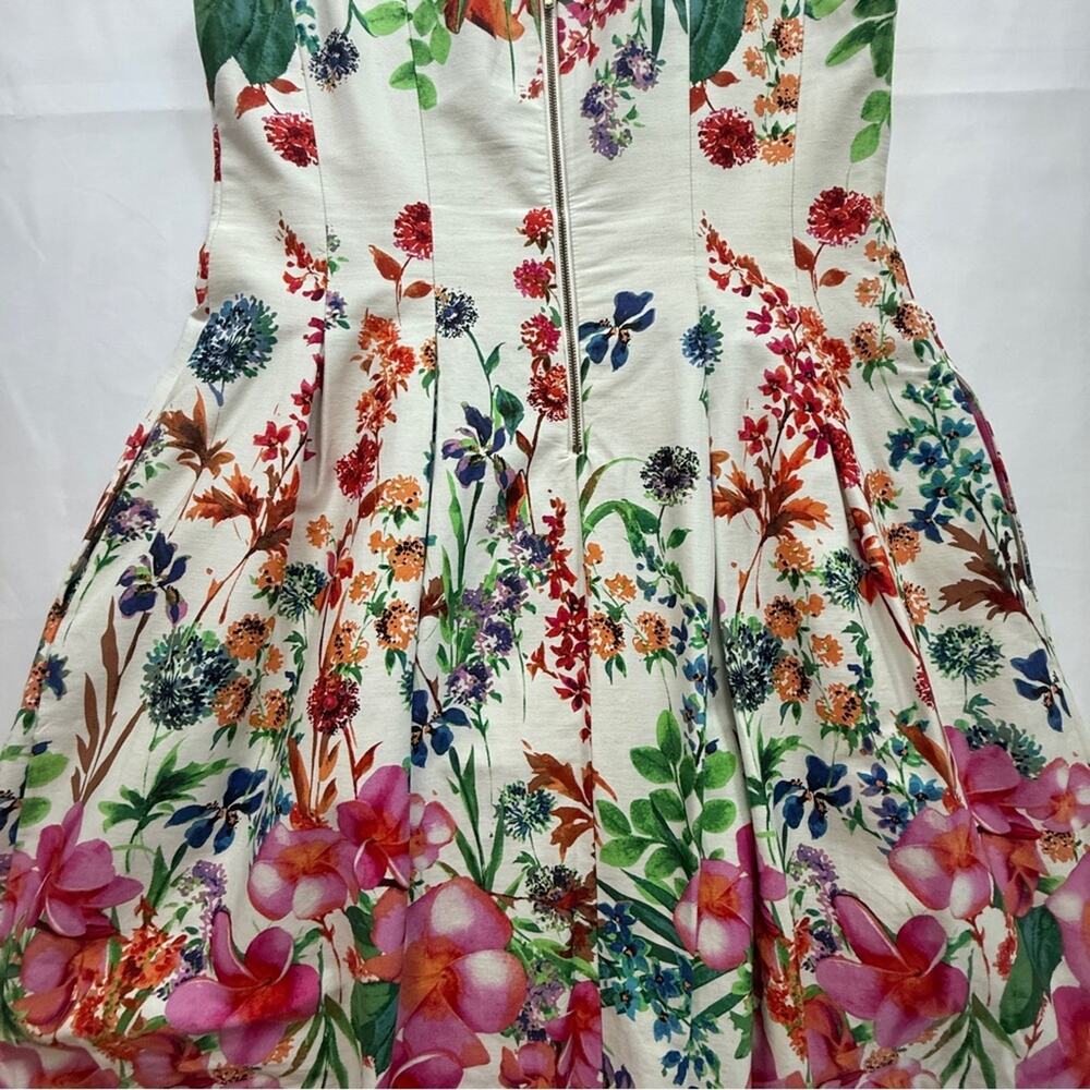 Gabby Skye Floral Fit & Flare Sleeveless Dress White Multicolor Size 8P - Picture 7 of 14